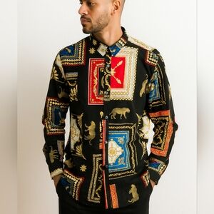 Baroque Gold By Drill Clothing Co. Men’s Button-Down Luxury Dress Shirt XL